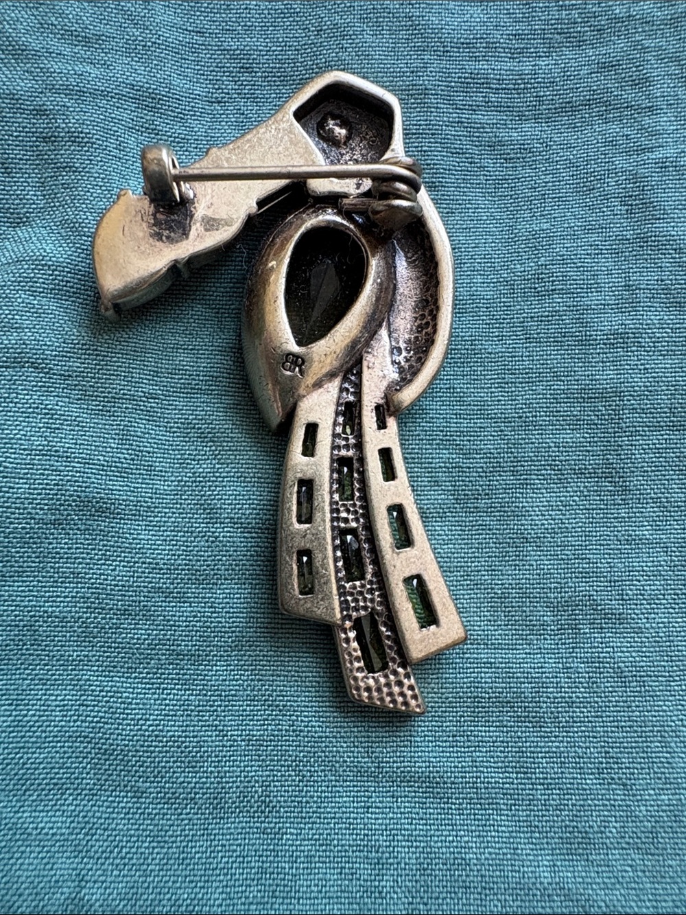 Banana Republic Parrot Brooch with Pink and Olive Stones - Picture 3 of 9